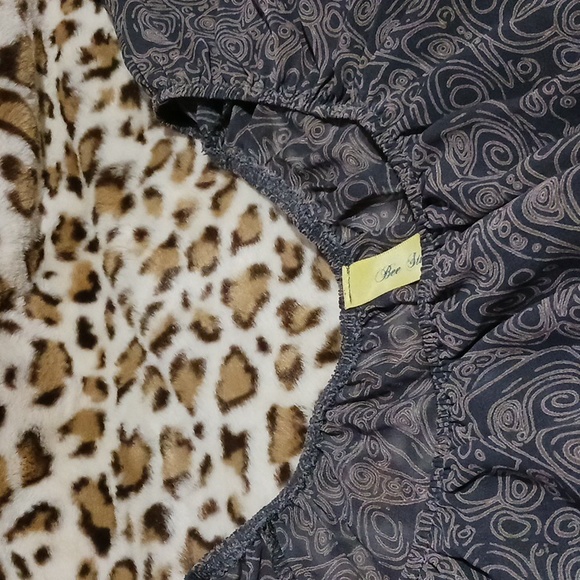 FINAL Price before donated. Be Stiched Purple/Grey Silky Sheer Blouse Sz S - Picture 9 of 13